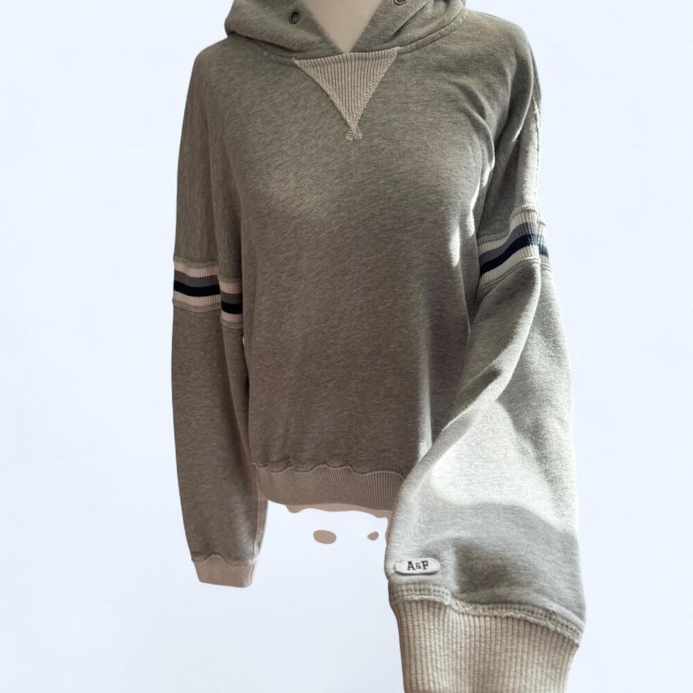 Abercrombie-fitch Women's Grey Crop Hoodie